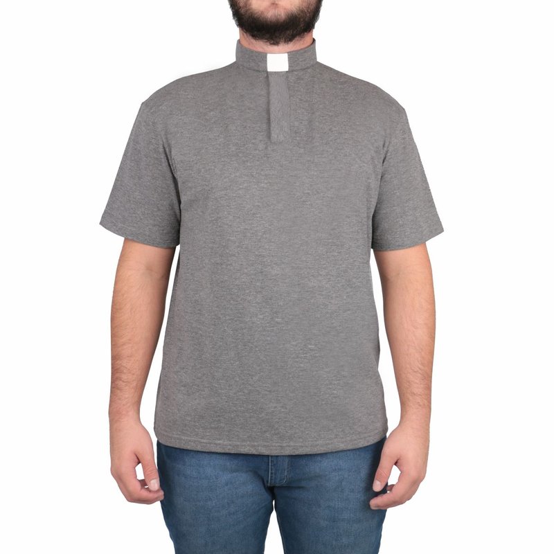 camisa de padre polo clerical cinza escuro ref 220 2