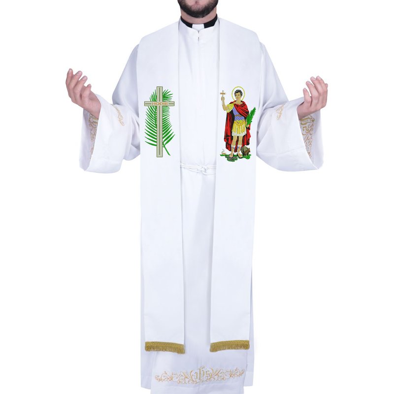 estola sacerdotal bordada santo expedito