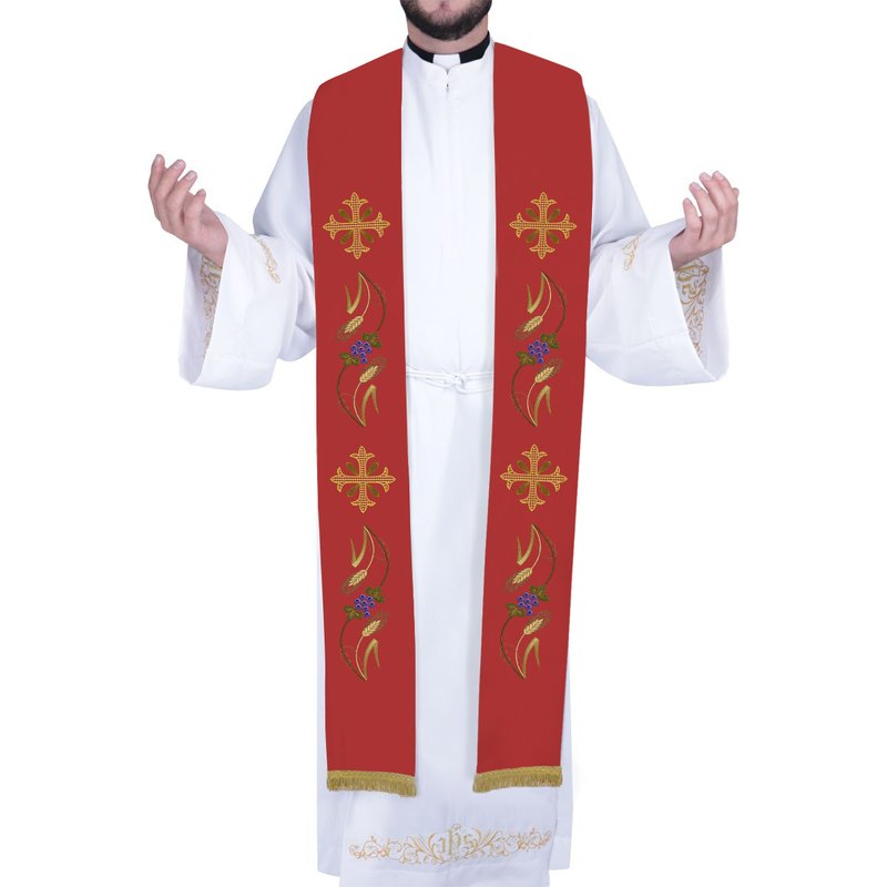 estola sacerdotal 307 223 vermelho